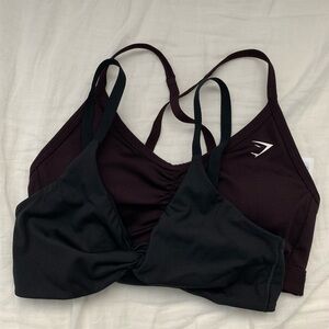 Ruched sports bra and Twist front bralette